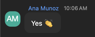 Ana Munoz: Yes 👏